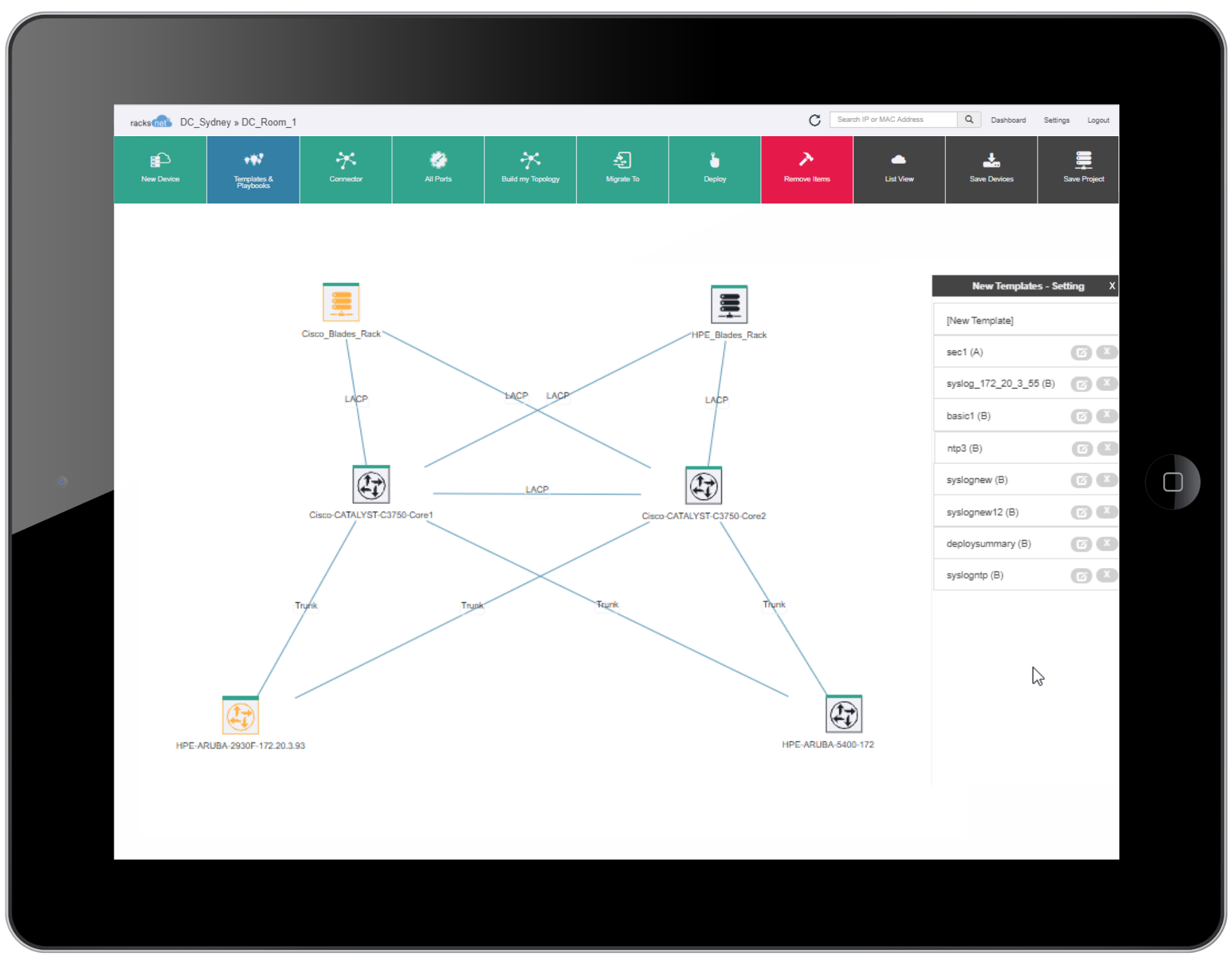 racksnet® Template Manager